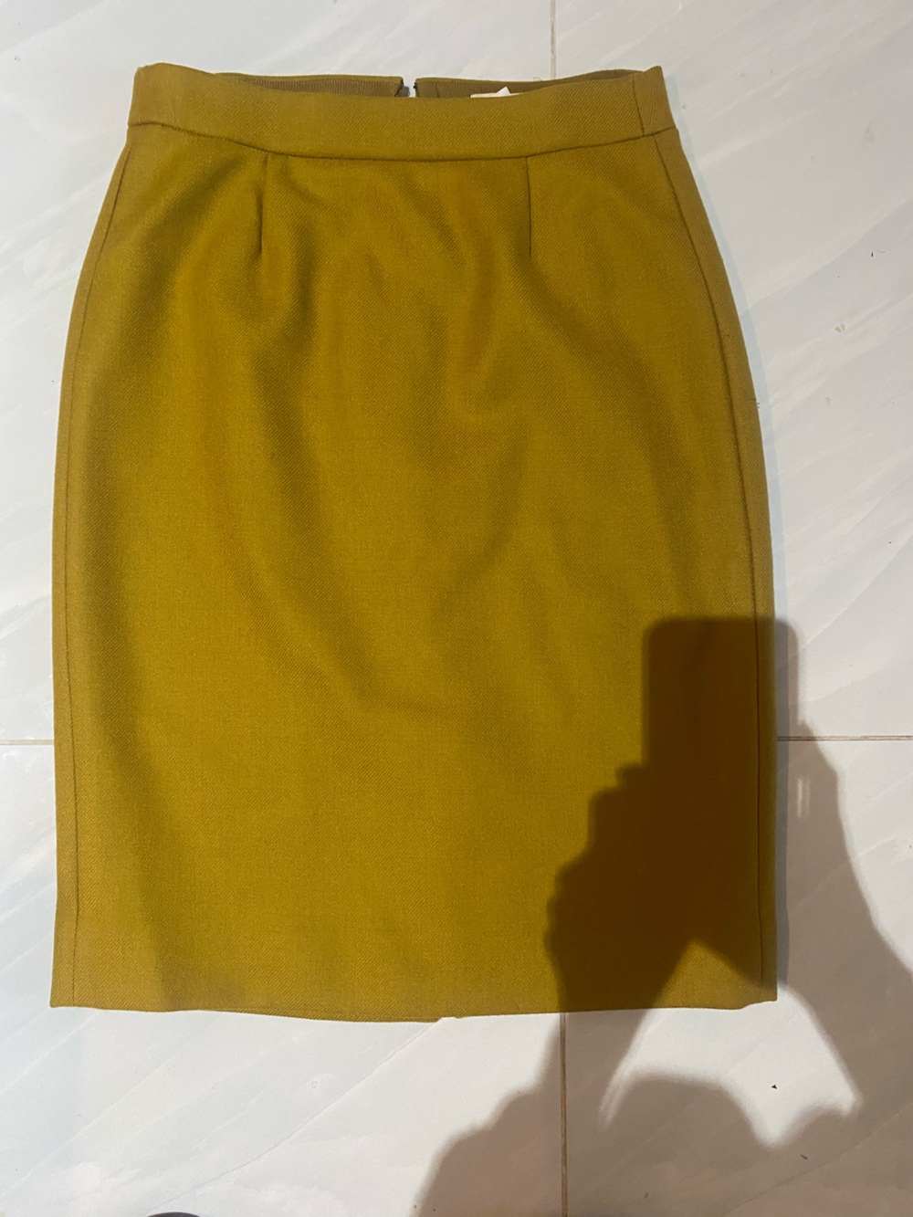 J. Crew Mustard Olive Pencil Skirt